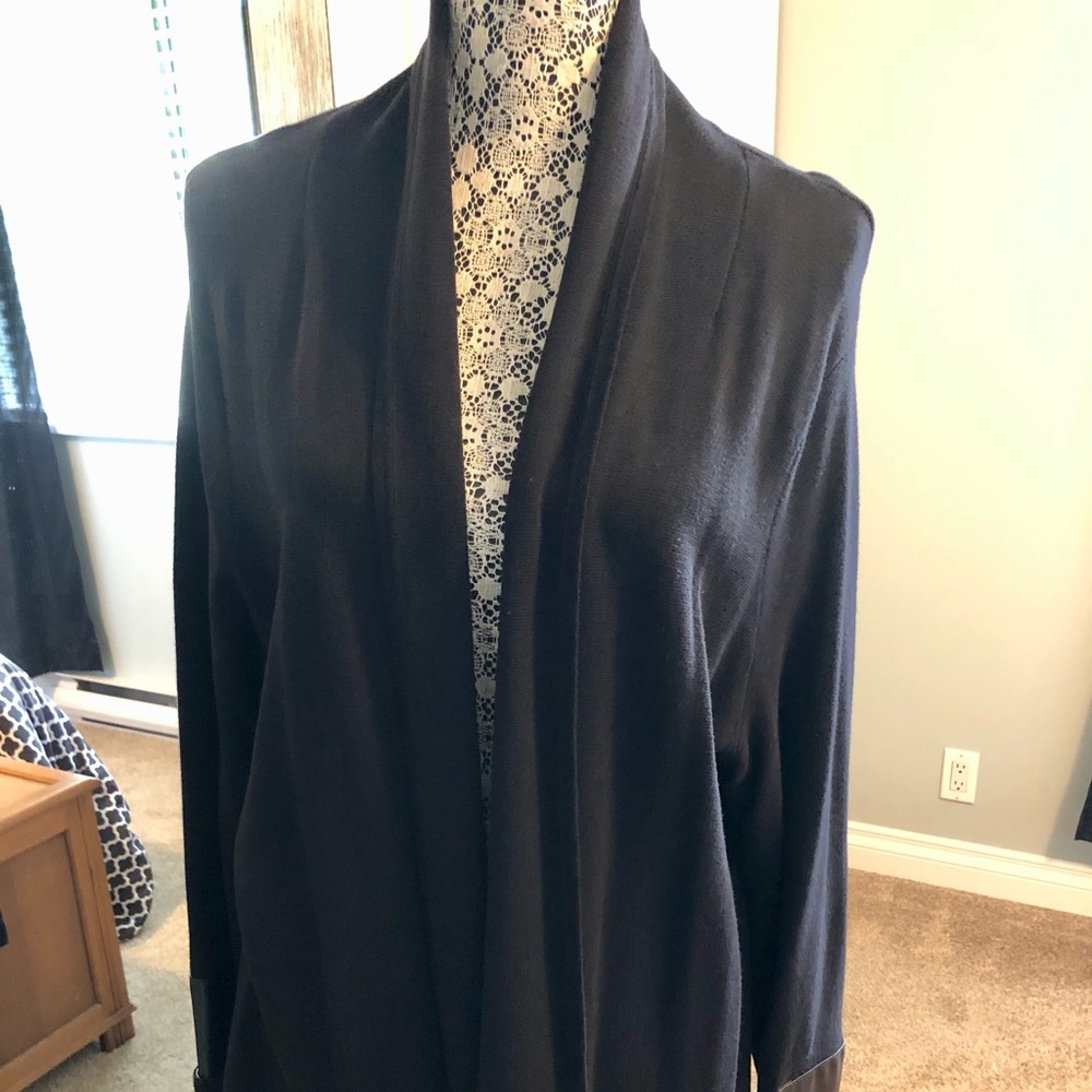 Jacket/Cardigan Karl Largerfeld Faux Leather Cuff Excellent Condition